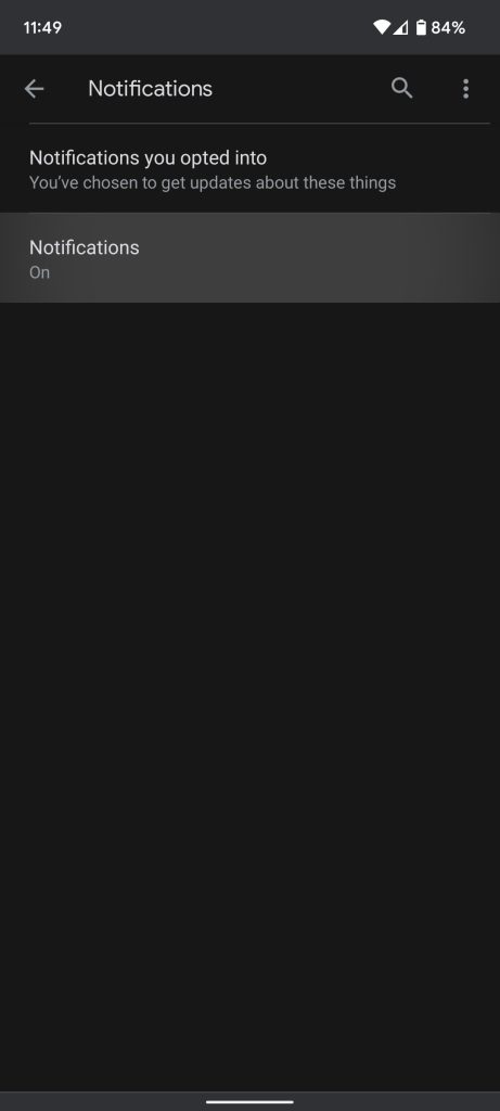Google App Notifications