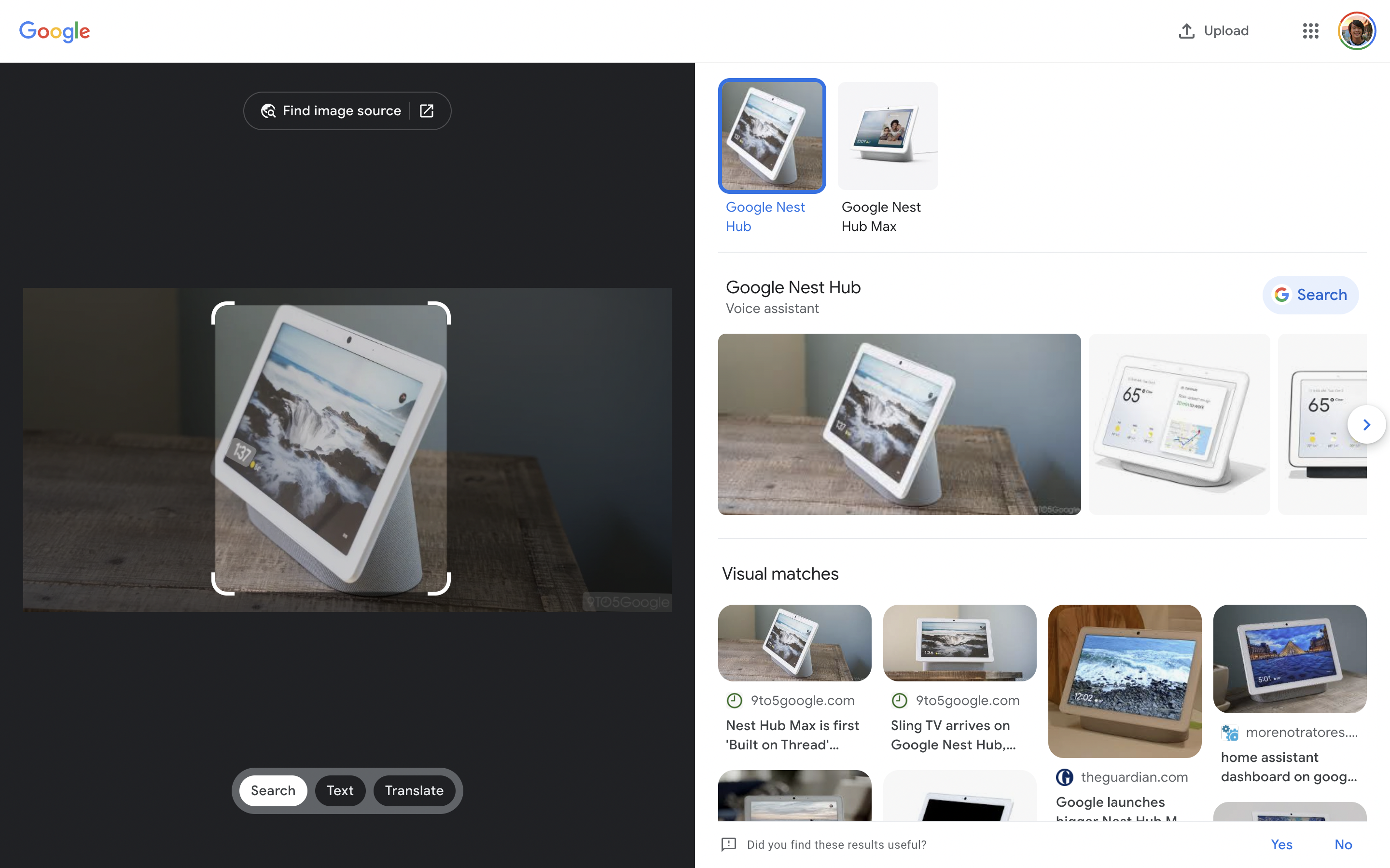 Google Chrome image search