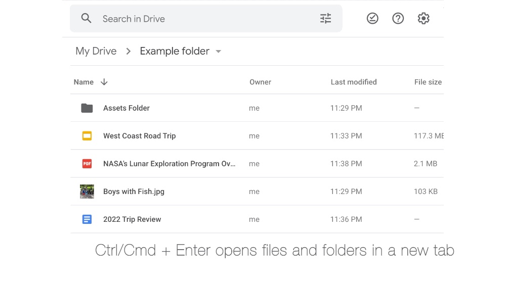 Google Drive shortcuts
