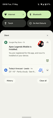 apex legends mobile play store notification