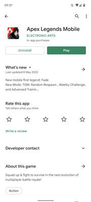 apex legends mobile play store listing