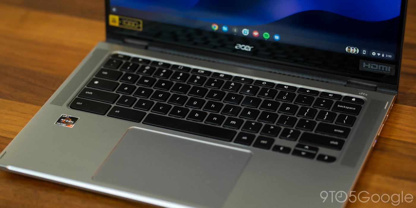 acer chromebook spin 514 2022 keyboard and speakers