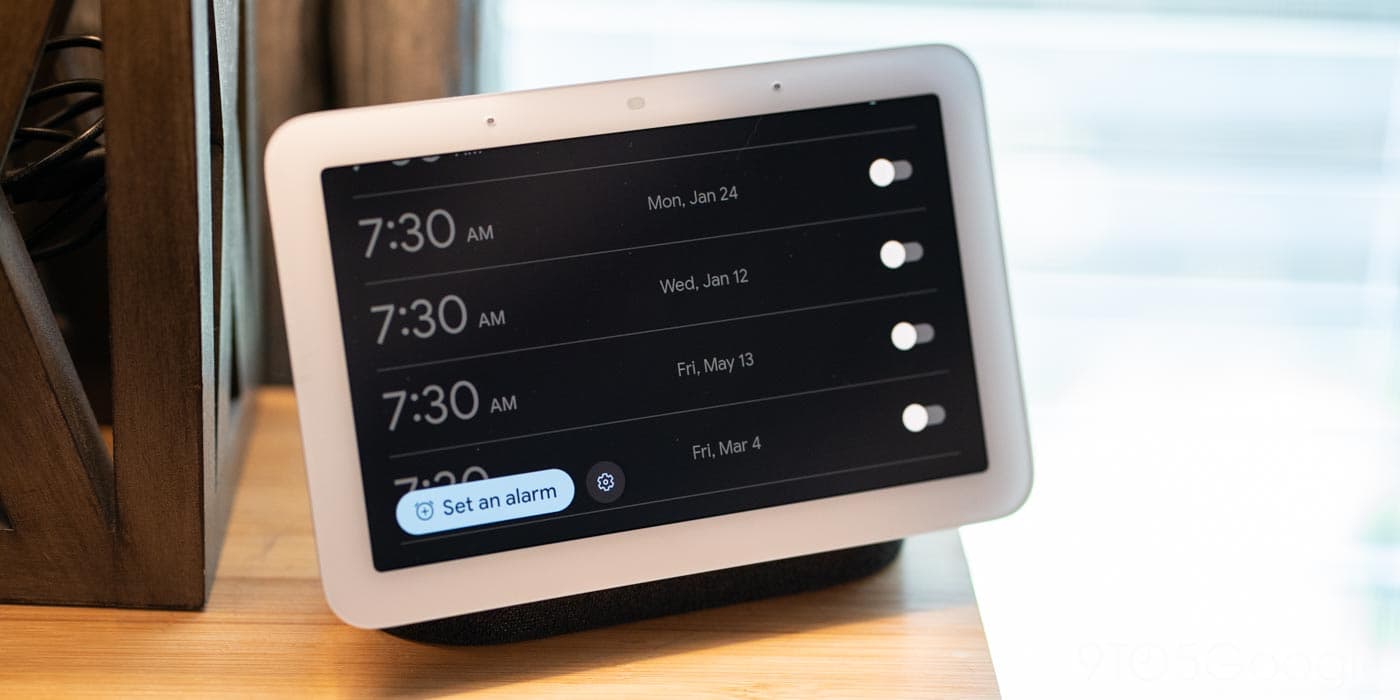 google nest hub alarms list