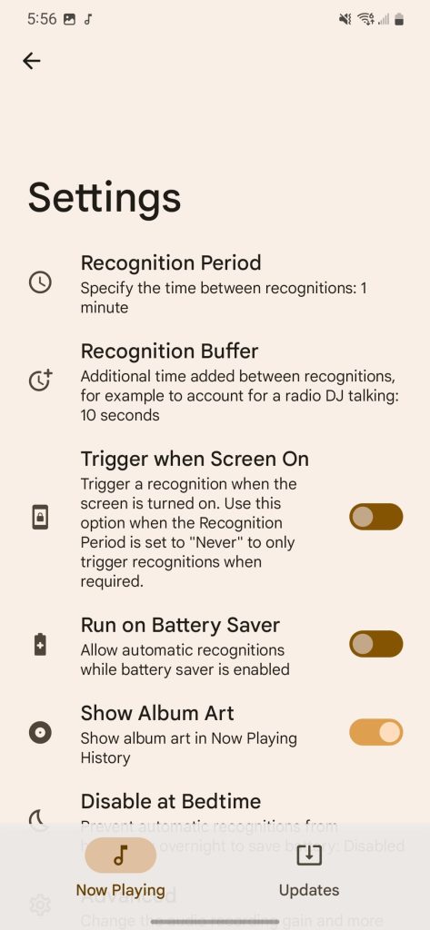 ambient music mod settings