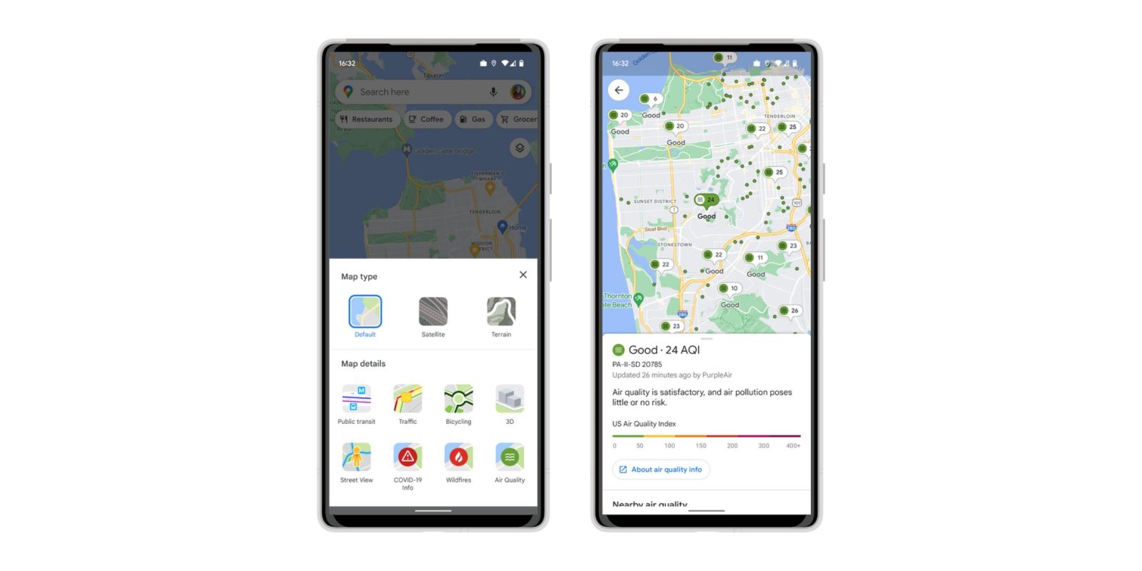 Google Maps air quality