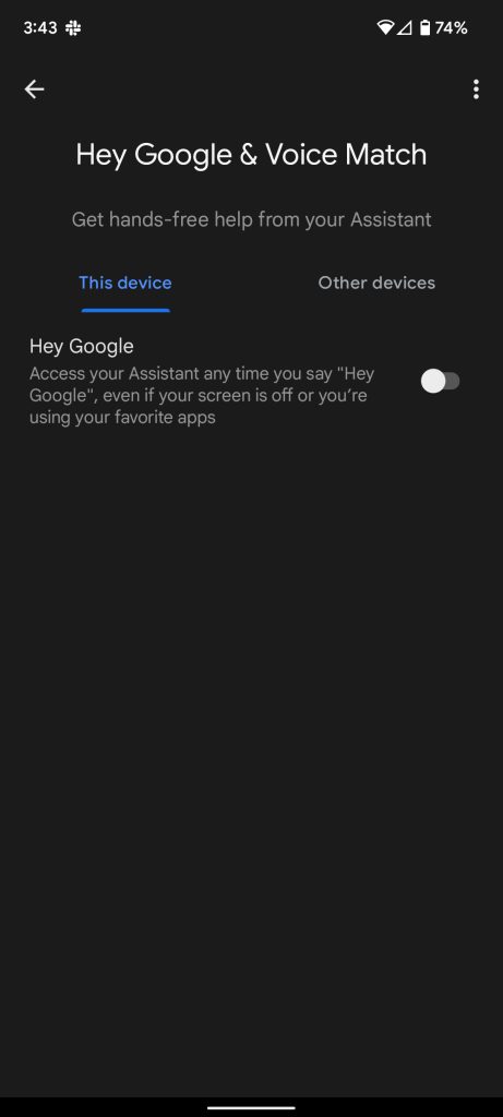 Turn off Hey Google