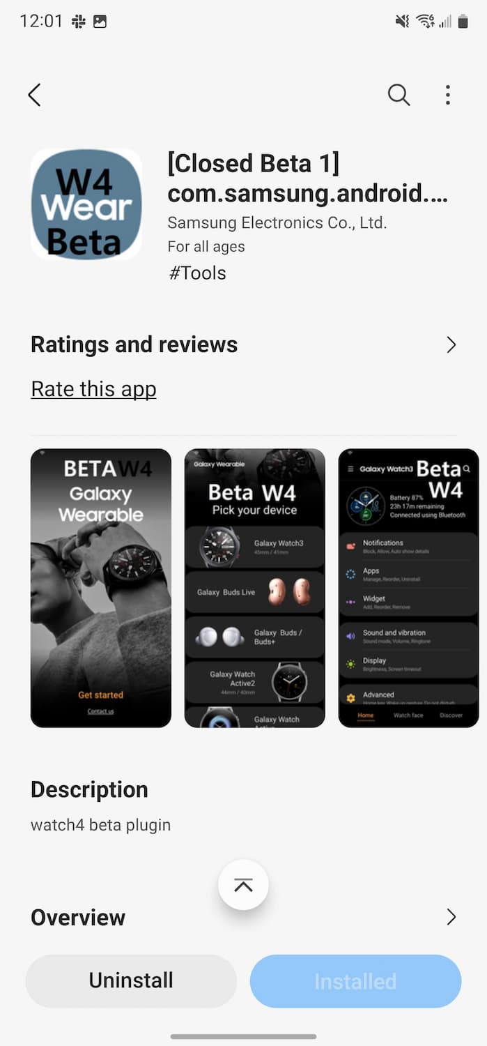 Galaxy Watch 4 beta