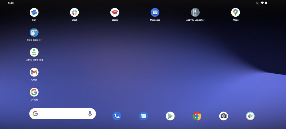 Pixel Launcher tablet layout