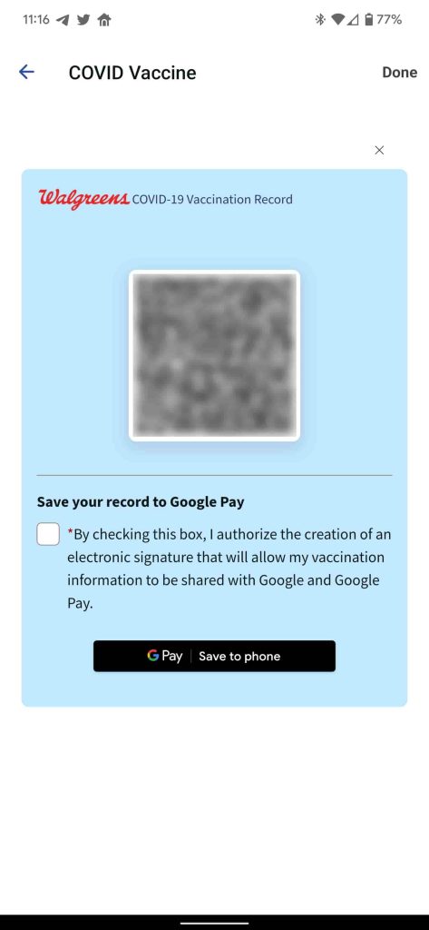 Google Wallet add vaccine