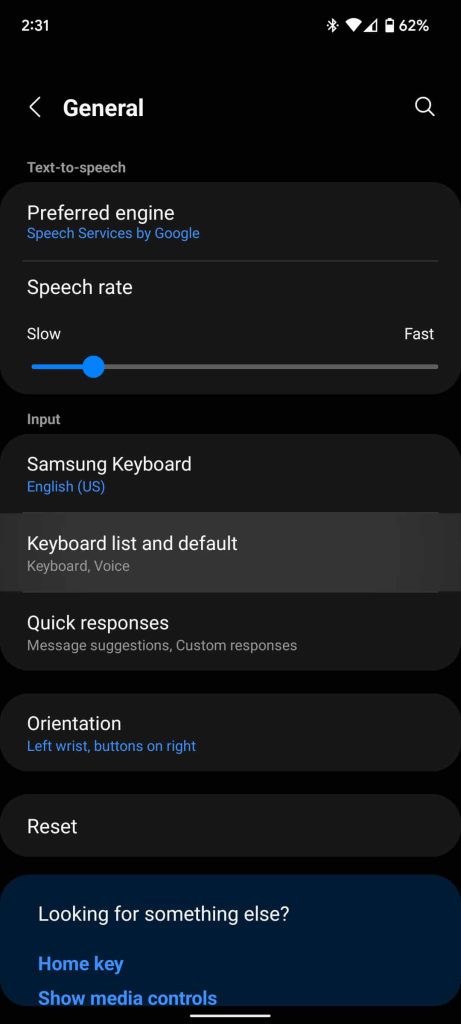 Galaxy Watch keyboard