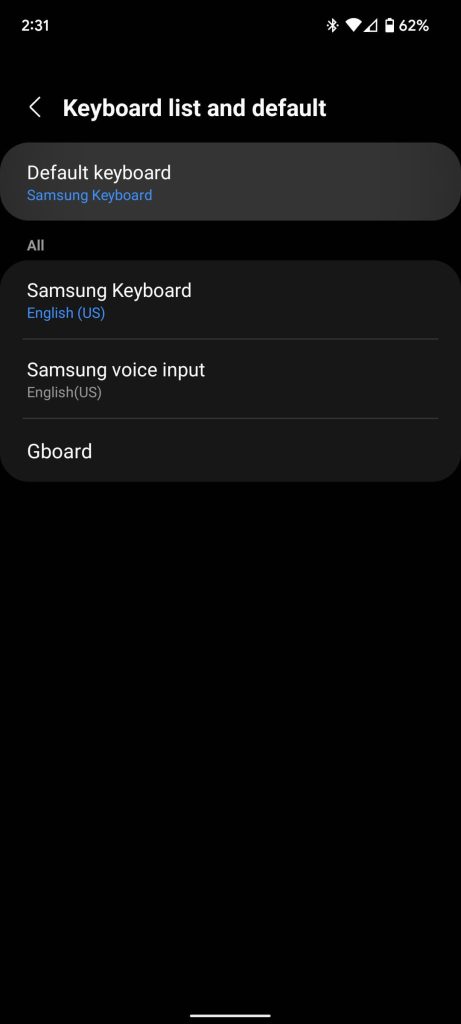 Galaxy Watch gboard qwerty