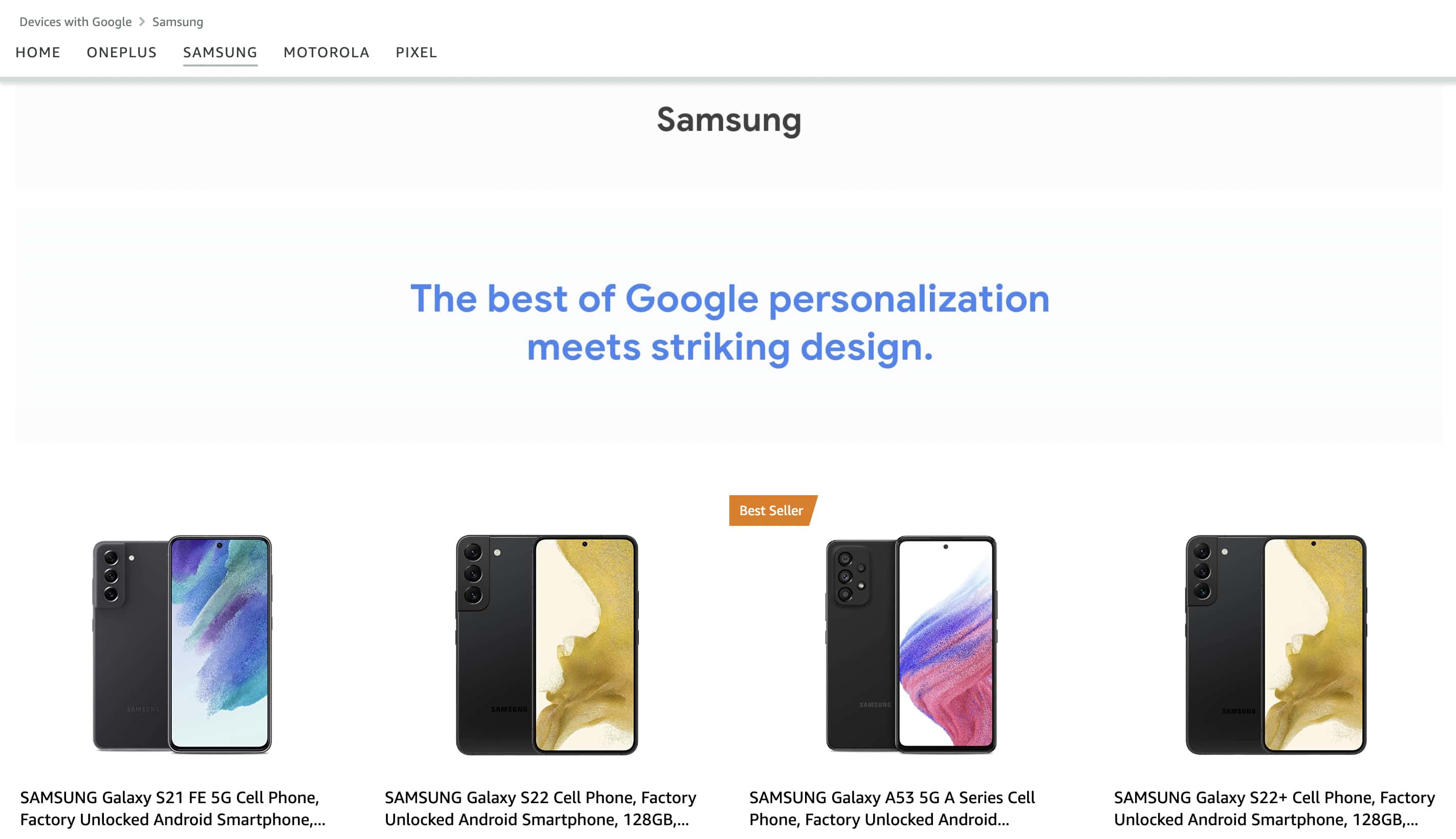 Google Amazon store