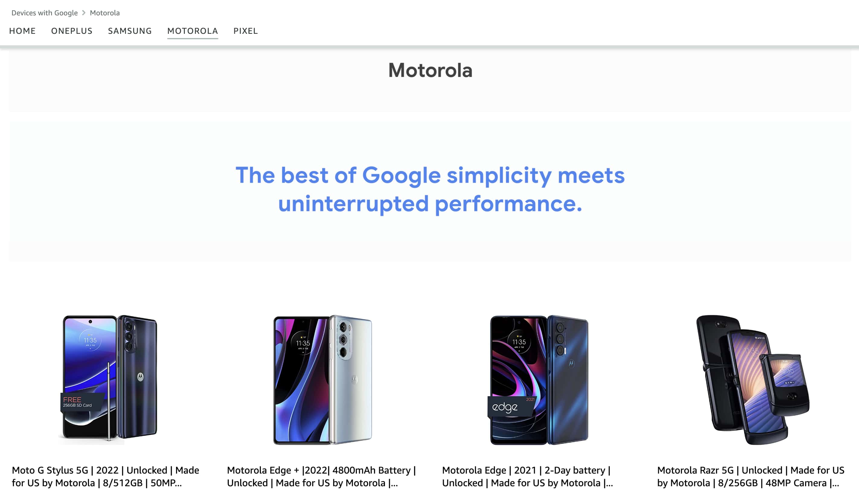 Google Amazon store