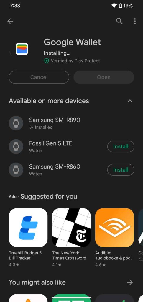 Update or install Google Wallet