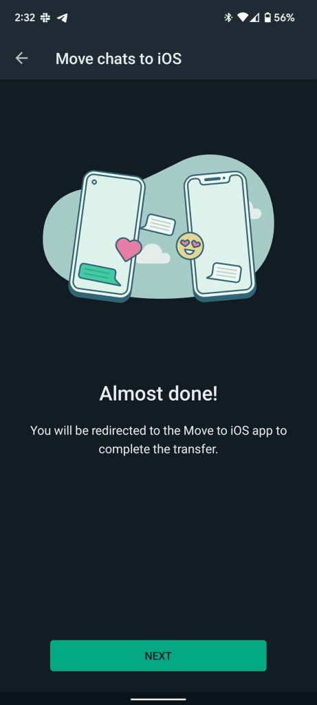 Android to iPhone Whstapp