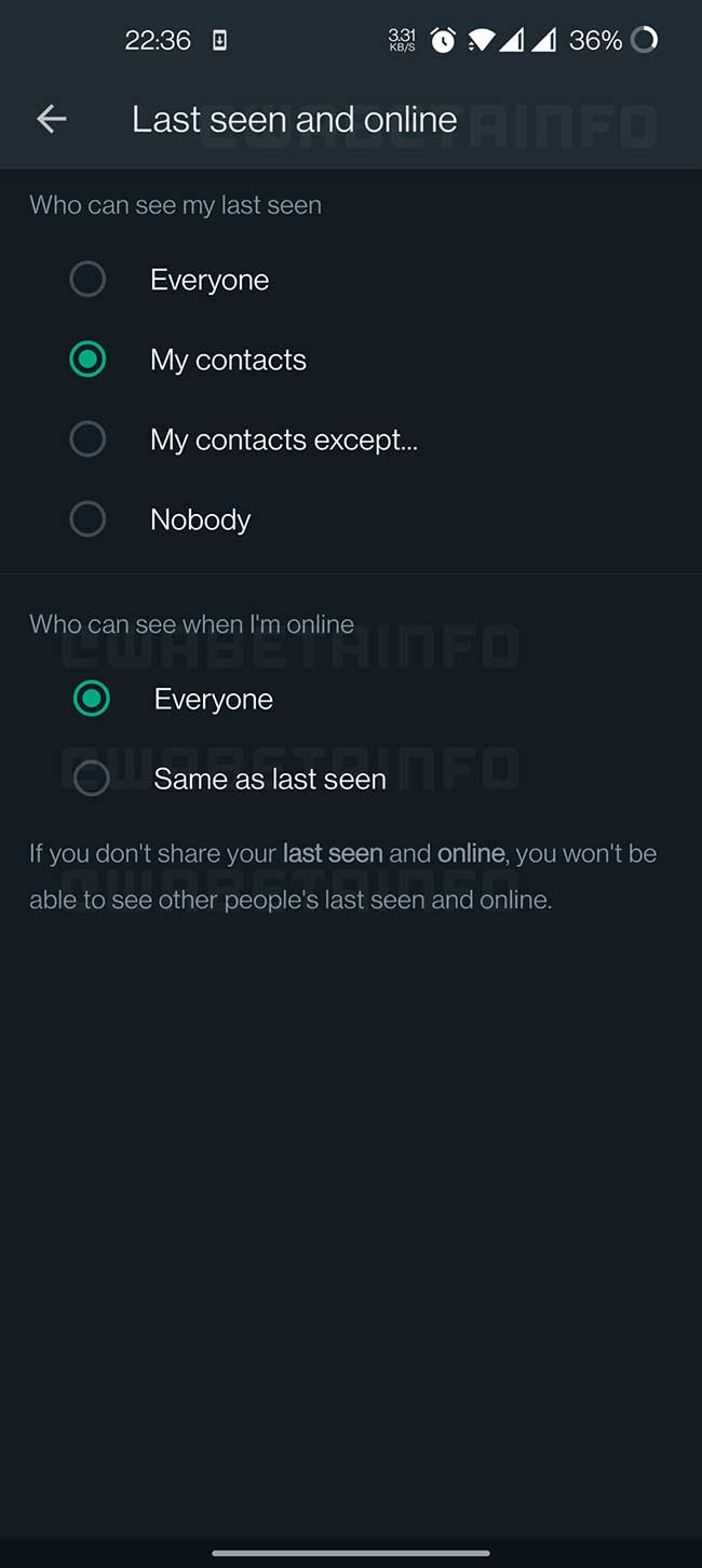 whatsapp hide online status