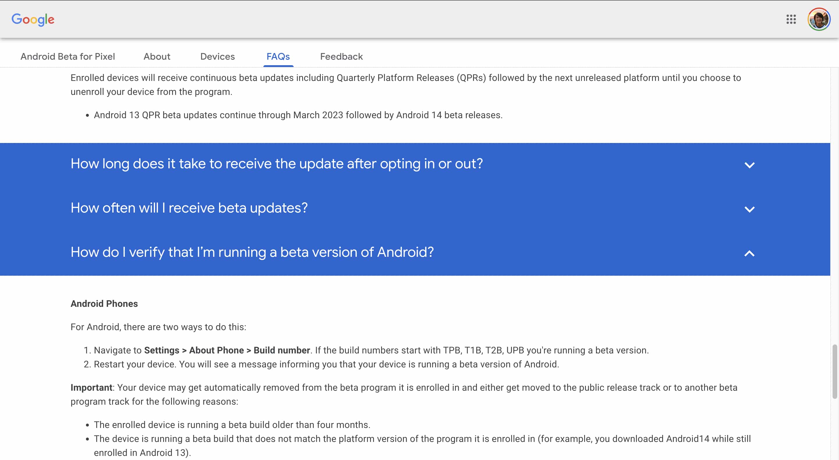 Android 14 Beta start