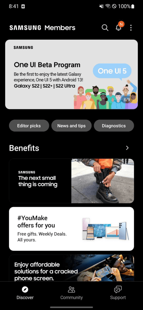Samsung one ui 5 beta