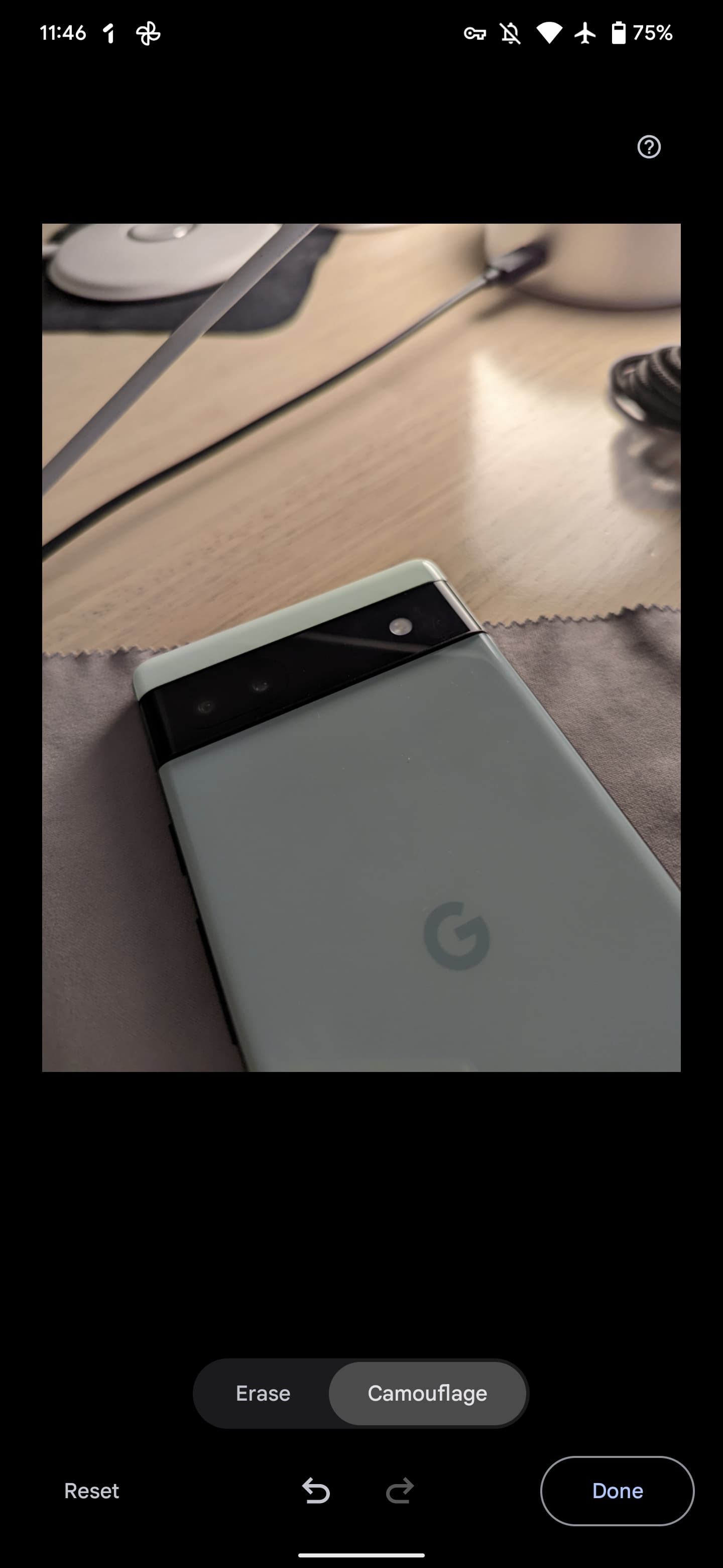 Pixel 6 Magic Eraser Camouflage