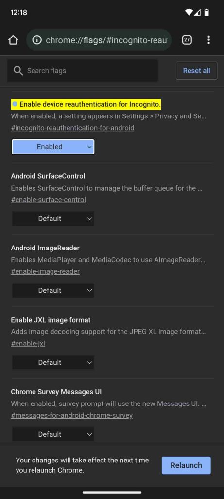 chrome incognito mode