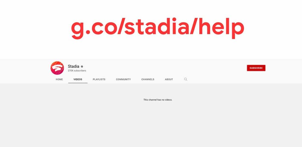 Stadia YouTube