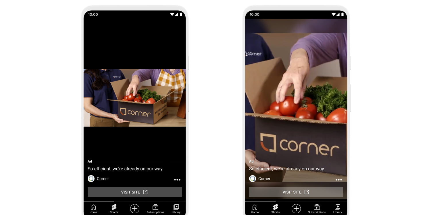 YouTube vertical ads
