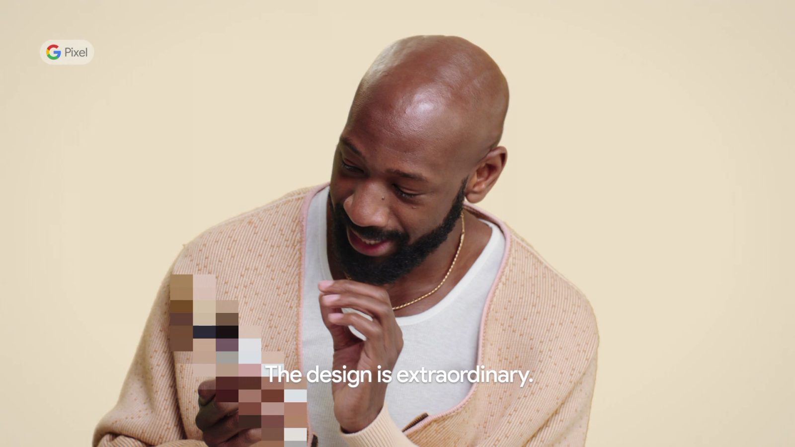 Censored Pixel 7 Pro in the hands of a fan