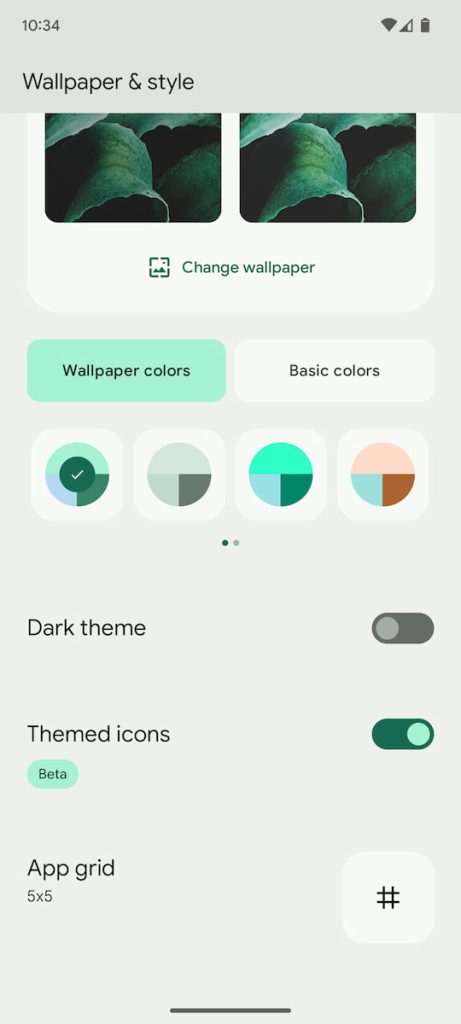 enable themed icons android 13