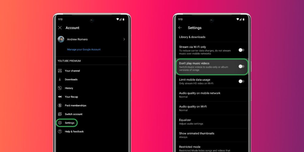 youtube music audio only