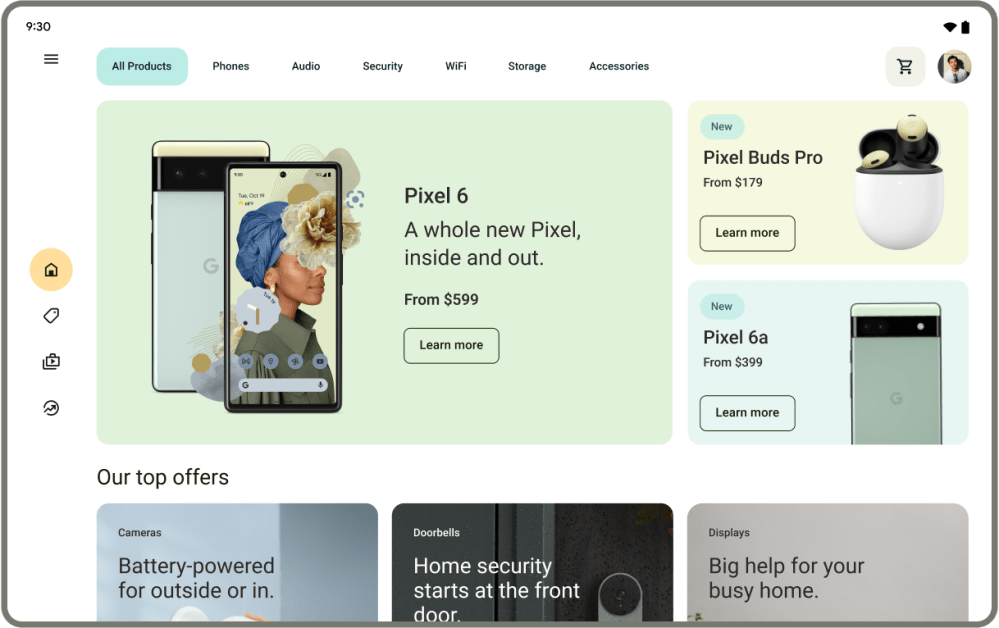 Google tablet foldable apps