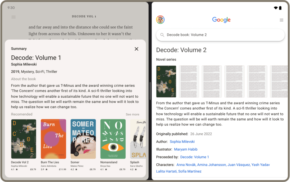 Google tablet foldable apps