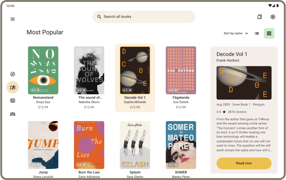 Google tablet foldable apps