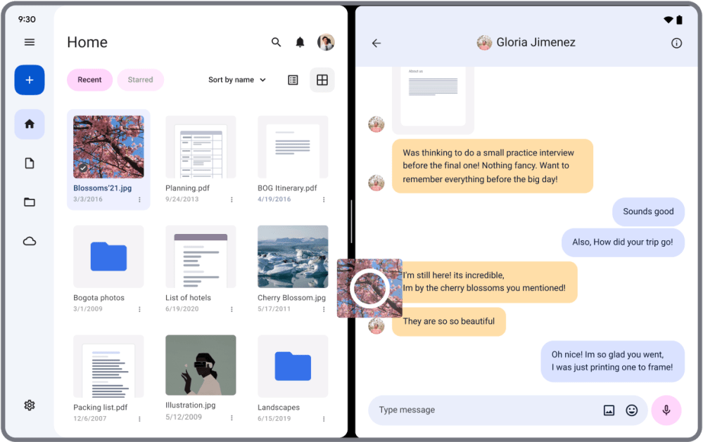 Google tablet foldable apps