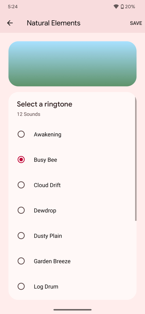 Pixel 7 "Natural Elements" ringtones