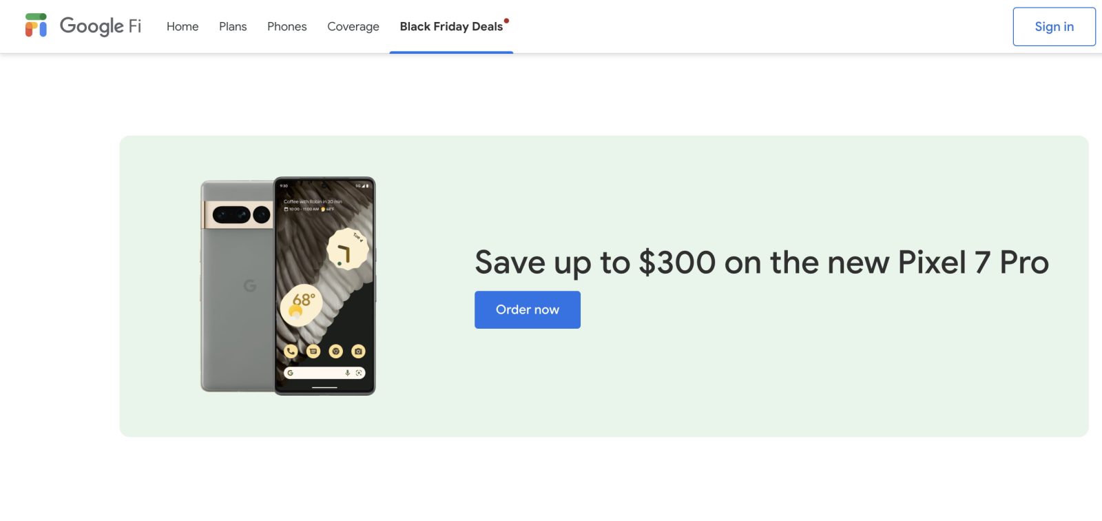 Google Fi Pixel 7 Black Friday