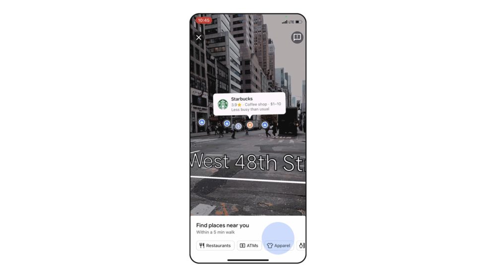 Google Maps Live View search