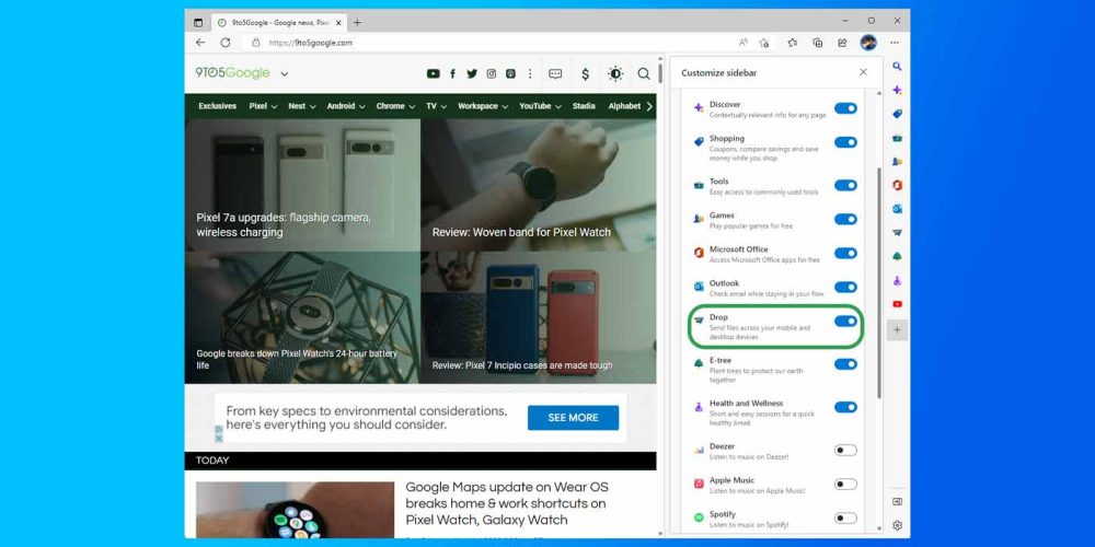 microsoft edge file sharing