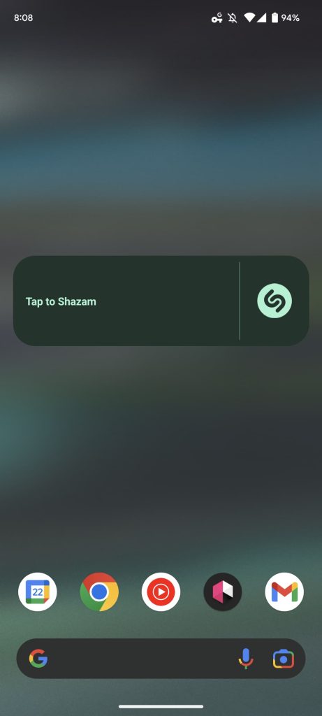 Shazam Android widget