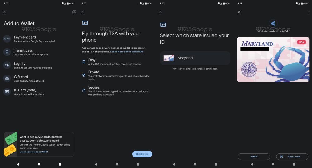 Android Wallet driver's license