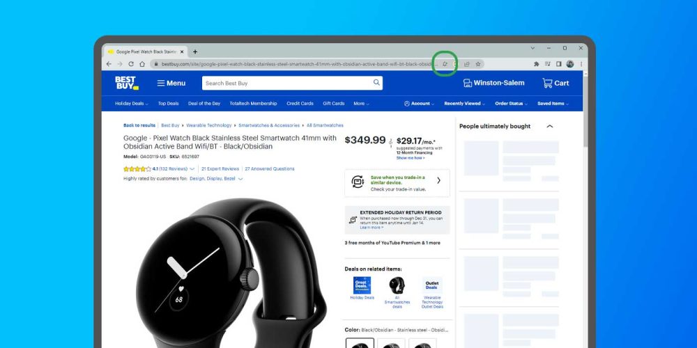 Google Chrome price tracking