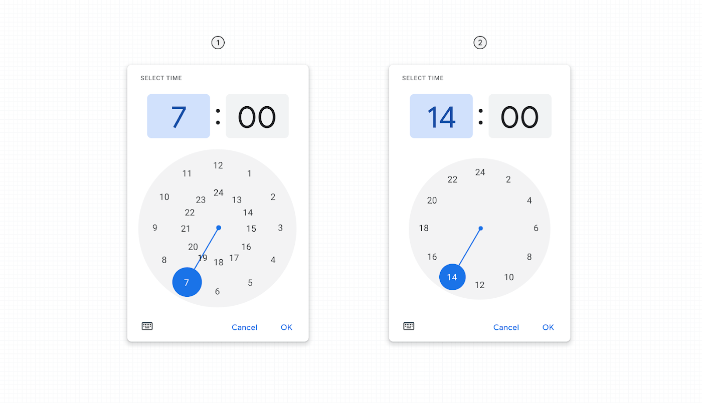 Google 24-hour time picker