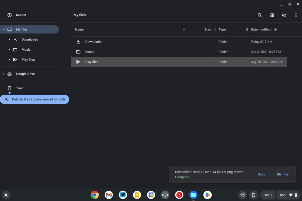 ChromeOS Trash