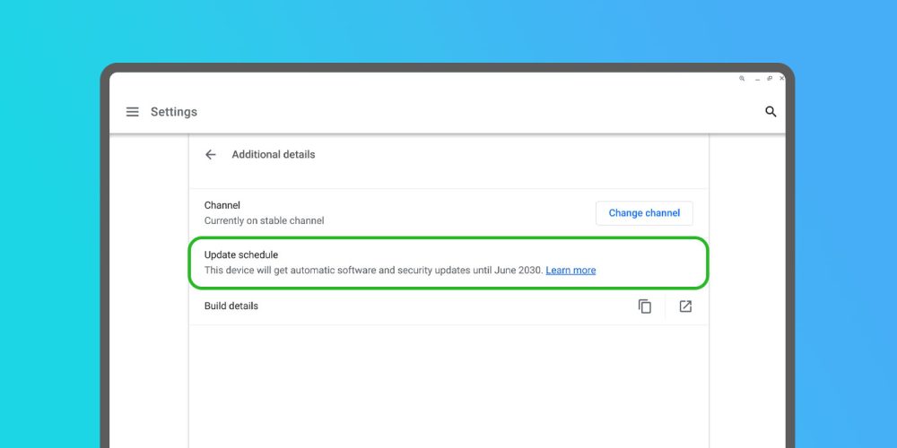 Chromebook update schedule