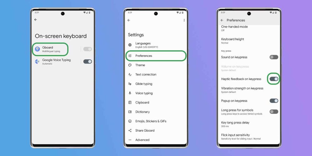 google pixel keyboard haptic feedback