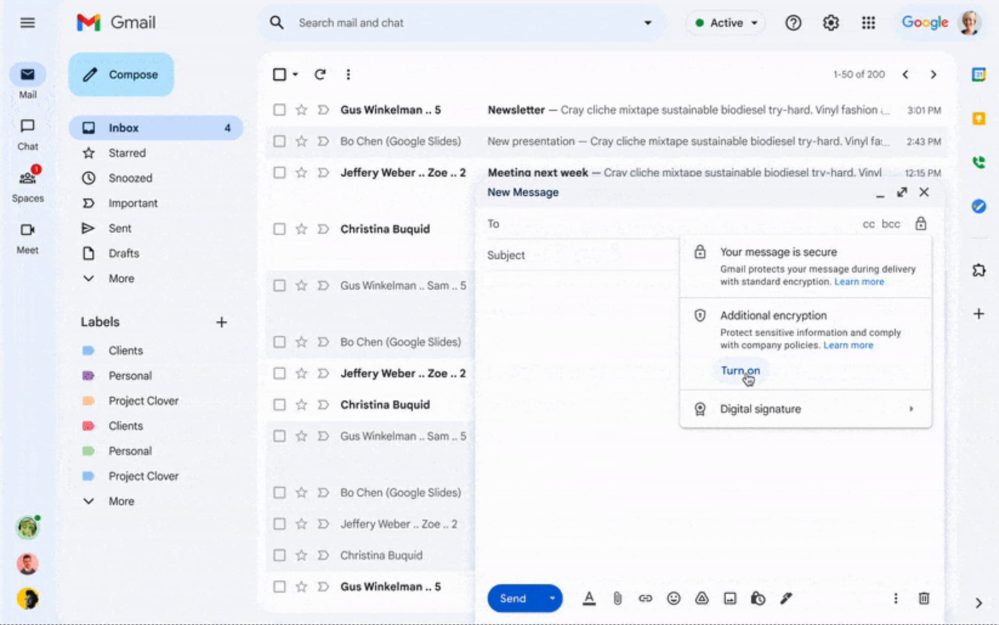 Gmail client-side encryption