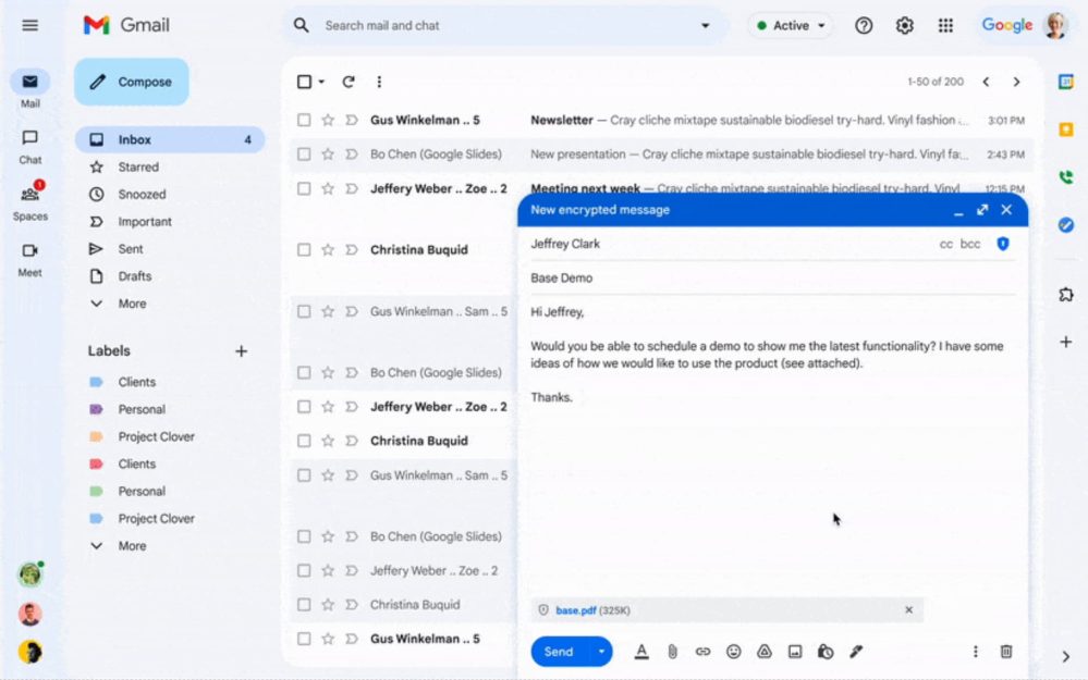 Gmail client-side encryption