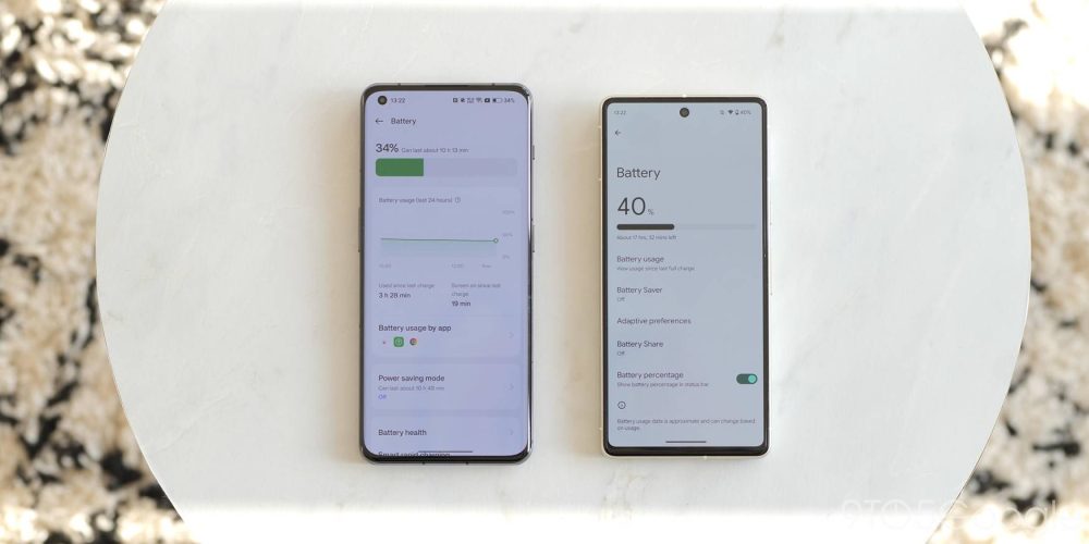 oneplus 11 and pixel 7 battery levels