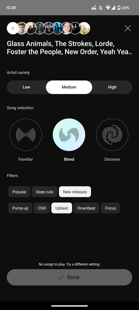 YouTube Music create radio