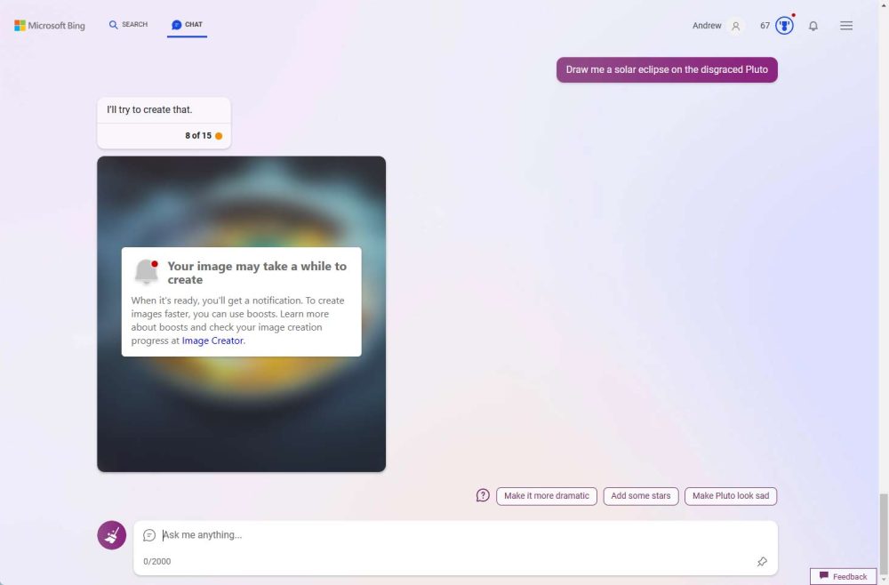 Bing image creator boosts