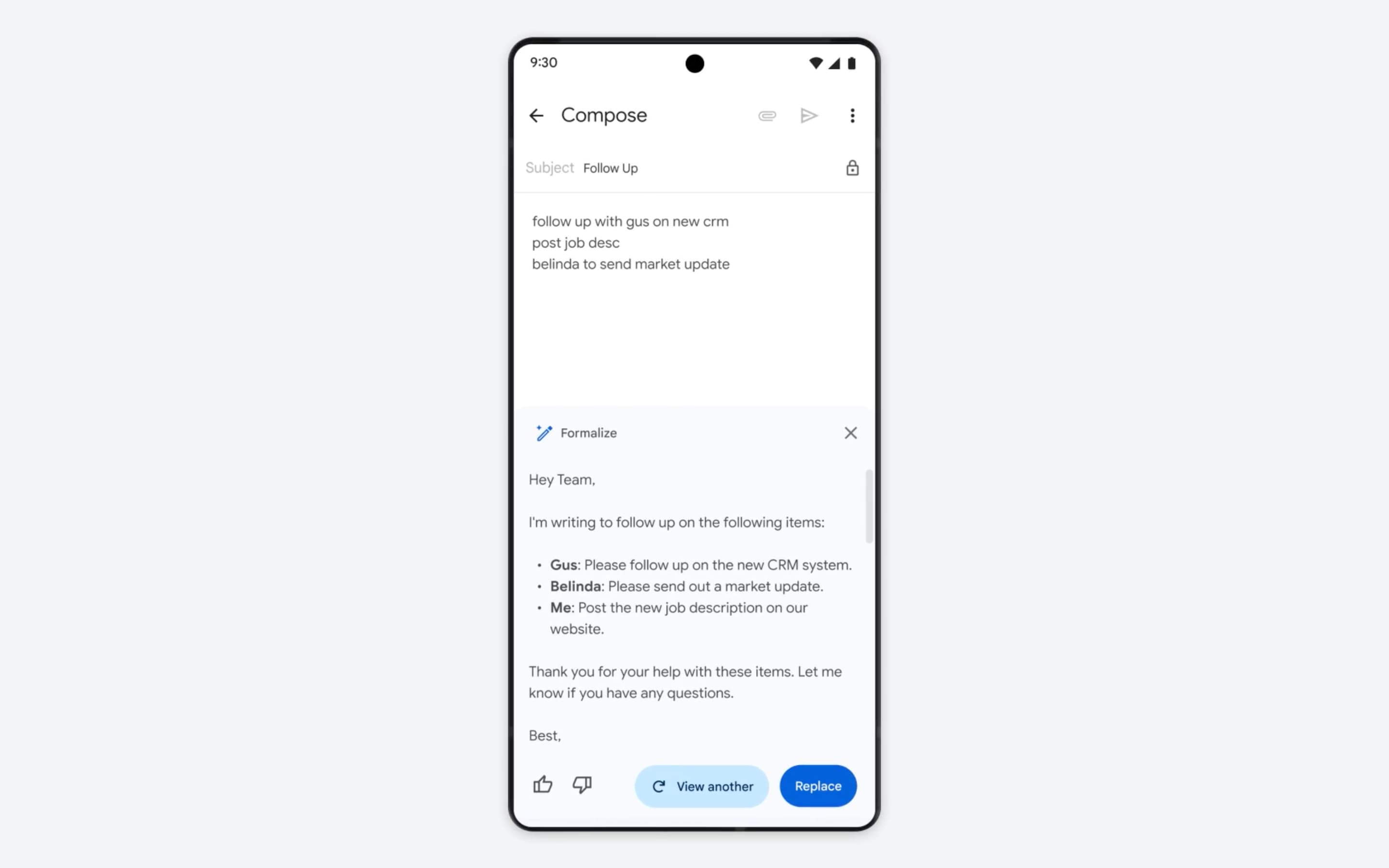 Gmail Docs AI testing